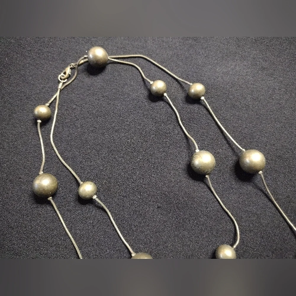 Bronze Gold Beaded Necklace - Picture 4 of 7